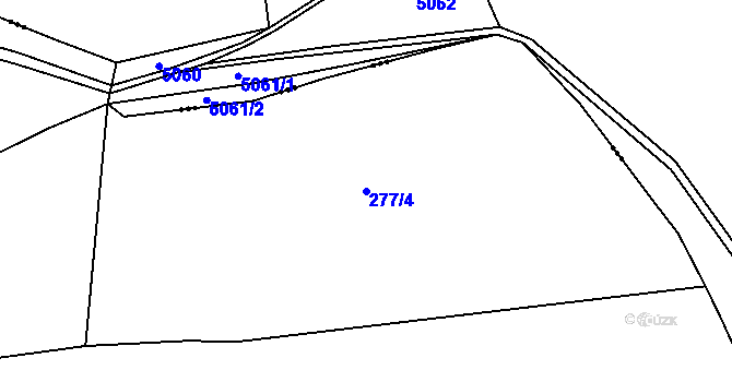 Parcela st. 277/4 v KÚ Žítková, Katastrální mapa