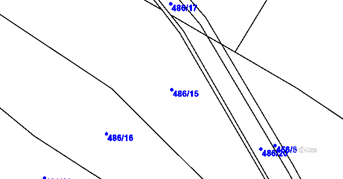 Parcela st. 486/15 v KÚ Žítková, Katastrální mapa