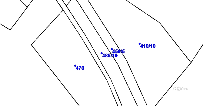 Parcela st. 486/19 v KÚ Žítková, Katastrální mapa