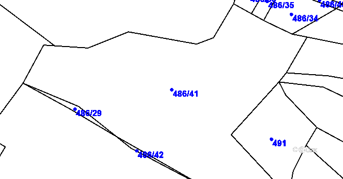Parcela st. 486/41 v KÚ Žítková, Katastrální mapa