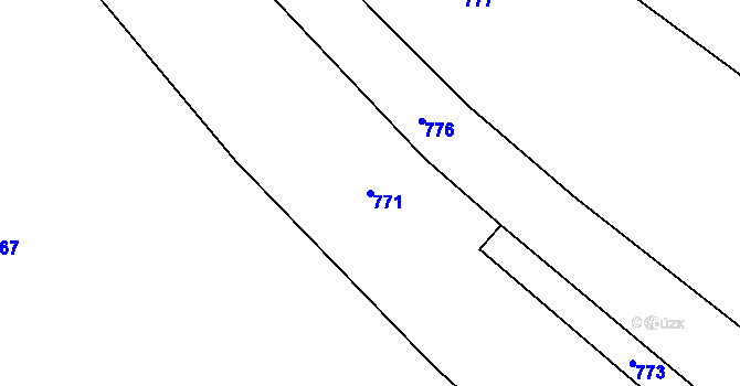 Parcela st. 771 v KÚ Žítková, Katastrální mapa