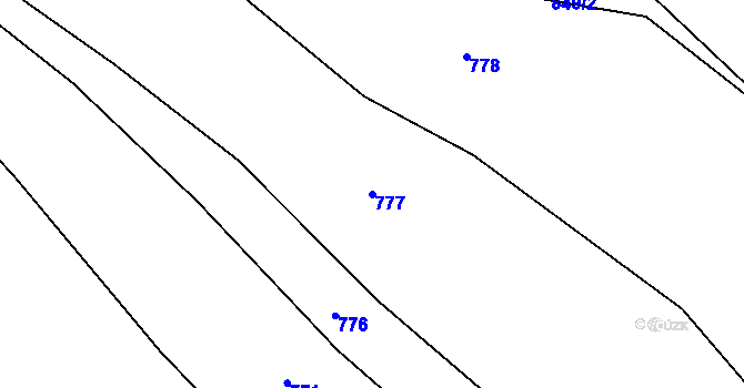 Parcela st. 777 v KÚ Žítková, Katastrální mapa
