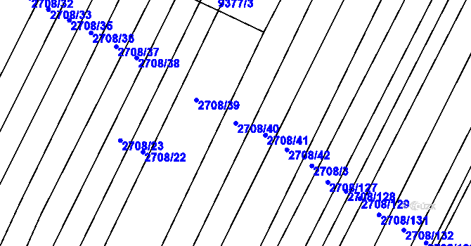 Parcela st. 2708/40 v KÚ Žítková, Katastrální mapa