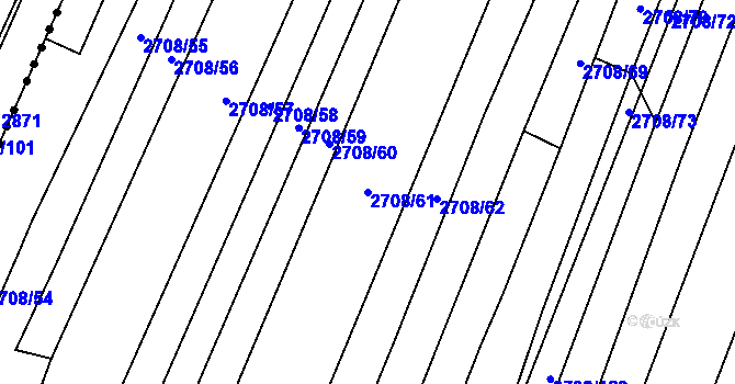 Parcela st. 2708/61 v KÚ Žítková, Katastrální mapa