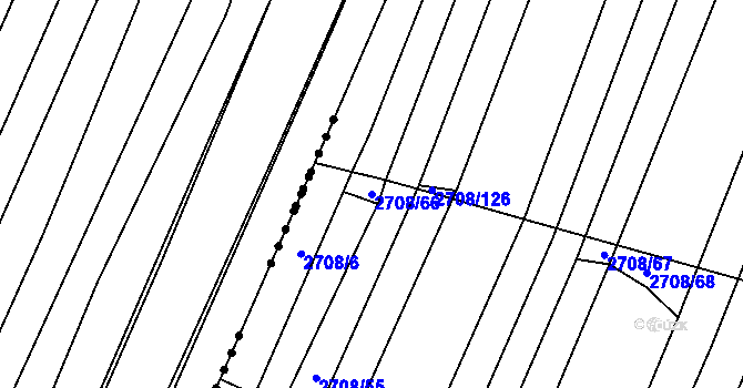 Parcela st. 2708/66 v KÚ Žítková, Katastrální mapa