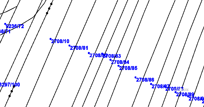 Parcela st. 2708/83 v KÚ Žítková, Katastrální mapa
