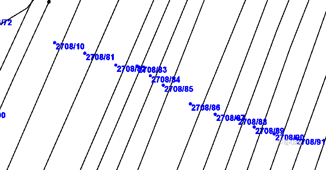 Parcela st. 2708/85 v KÚ Žítková, Katastrální mapa