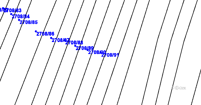 Parcela st. 2708/91 v KÚ Žítková, Katastrální mapa