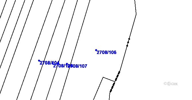 Parcela st. 2708/106 v KÚ Žítková, Katastrální mapa