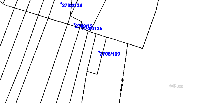 Parcela st. 2708/109 v KÚ Žítková, Katastrální mapa