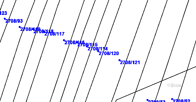 Parcela st. 2708/120 v KÚ Žítková, Katastrální mapa