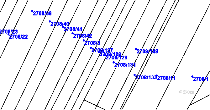 Parcela st. 2708/129 v KÚ Žítková, Katastrální mapa
