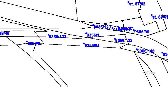 Parcela st. 9356/94 v KÚ Žítková, Katastrální mapa