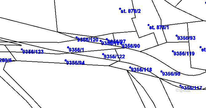 Parcela st. 9356/122 v KÚ Žítková, Katastrální mapa