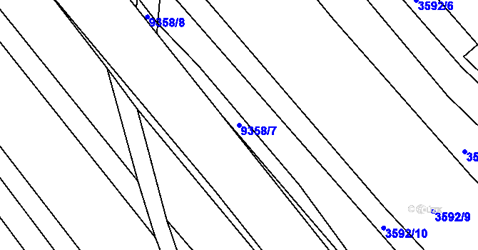 Parcela st. 9358/7 v KÚ Žítková, Katastrální mapa