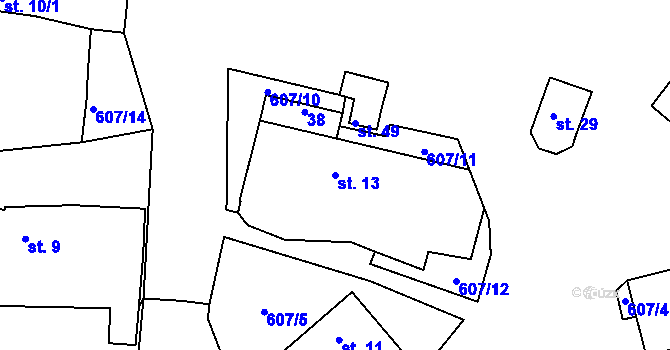 Parcela st. 13 v KÚ Žitná u Netolic, Katastrální mapa