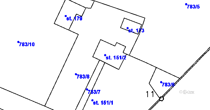 Parcela st. 151/2 v KÚ Žitná u Netolic, Katastrální mapa