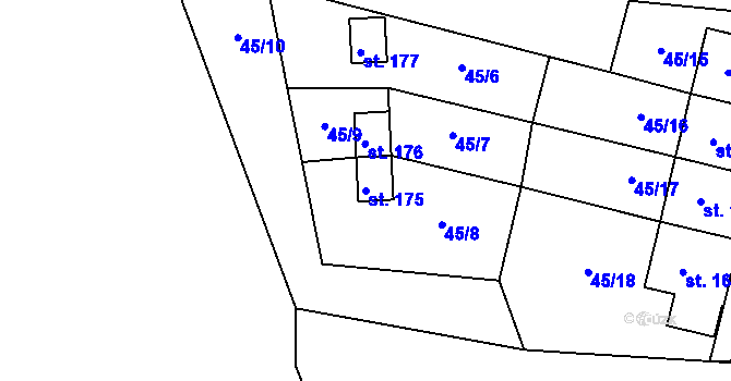 Parcela st. 175 v KÚ Žitná u Netolic, Katastrální mapa