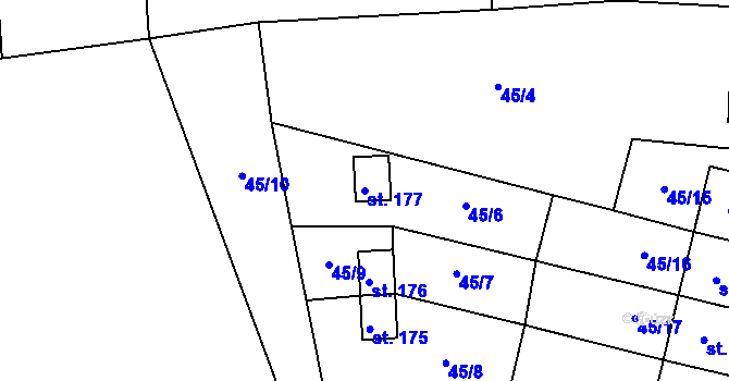Parcela st. 177 v KÚ Žitná u Netolic, Katastrální mapa