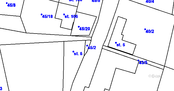 Parcela st. 45/2 v KÚ Žitná u Netolic, Katastrální mapa