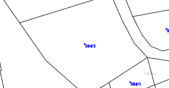 Parcela st. 584/3 v KÚ Žitná u Netolic, Katastrální mapa