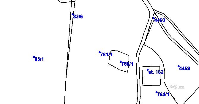 Parcela st. 781/1 v KÚ Žitná u Netolic, Katastrální mapa