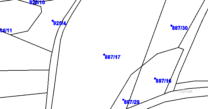 Parcela st. 887/17 v KÚ Žitná u Netolic, Katastrální mapa