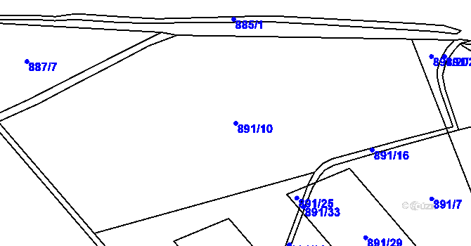 Parcela st. 891/10 v KÚ Žitná u Netolic, Katastrální mapa