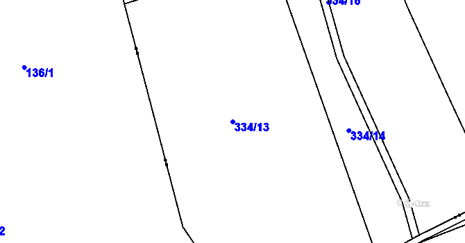 Parcela st. 334/13 v KÚ Žitná u Netolic, Katastrální mapa