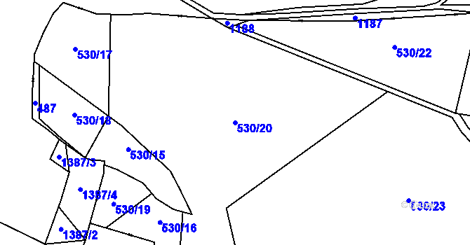 Parcela st. 530/20 v KÚ Žitná u Netolic, Katastrální mapa