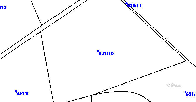 Parcela st. 931/10 v KÚ Žitná u Netolic, Katastrální mapa
