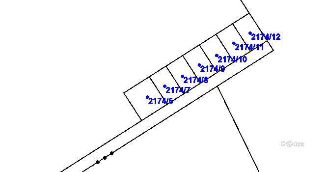 Parcela st. 2174/7 v KÚ Žitná u Netolic, Katastrální mapa