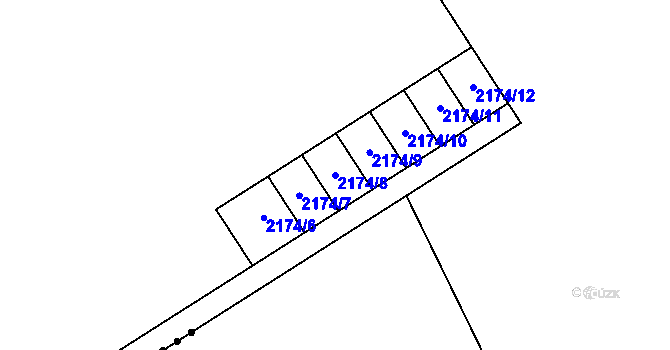Parcela st. 2174/8 v KÚ Žitná u Netolic, Katastrální mapa