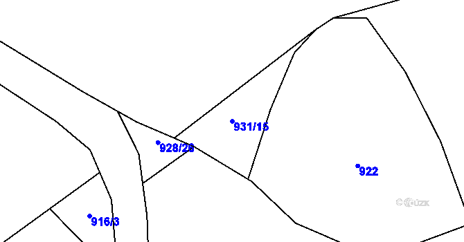 Parcela st. 931/15 v KÚ Žitná u Netolic, Katastrální mapa