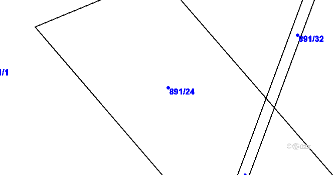 Parcela st. 891/24 v KÚ Žitná u Netolic, Katastrální mapa