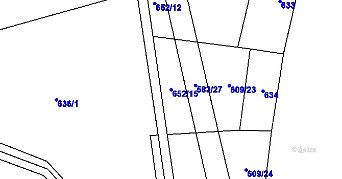 Parcela st. 652/15 v KÚ Pojedy, Katastrální mapa