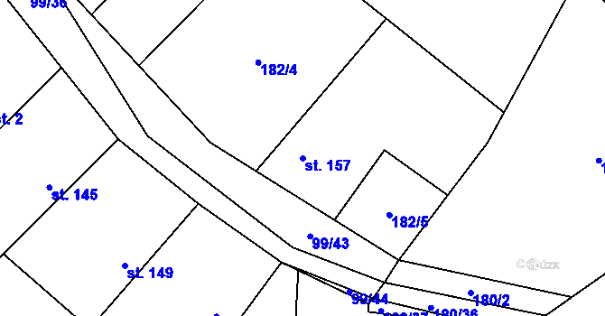 Parcela st. 157 v KÚ Žitovlice, Katastrální mapa