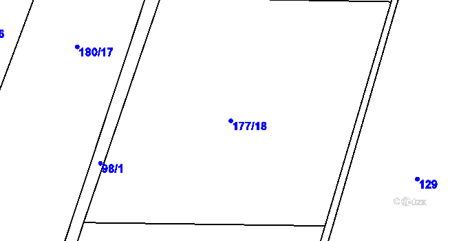 Parcela st. 177/18 v KÚ Žitovlice, Katastrální mapa