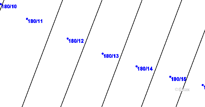 Parcela st. 180/13 v KÚ Žitovlice, Katastrální mapa