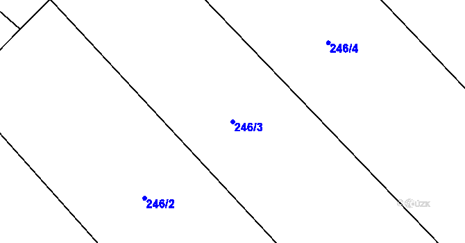Parcela st. 246/3 v KÚ Žitovlice, Katastrální mapa