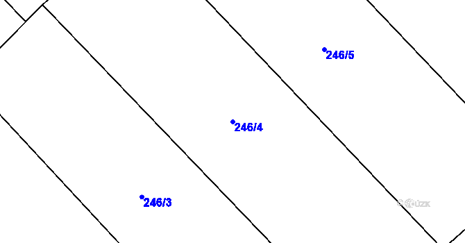 Parcela st. 246/4 v KÚ Žitovlice, Katastrální mapa