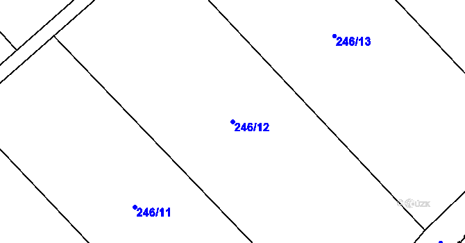 Parcela st. 246/12 v KÚ Žitovlice, Katastrální mapa