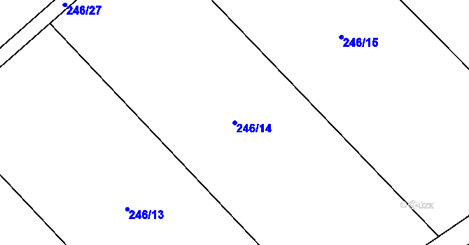 Parcela st. 246/14 v KÚ Žitovlice, Katastrální mapa