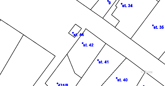 Parcela st. 42 v KÚ Nerad, Katastrální mapa
