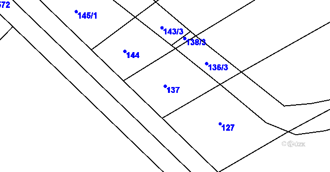 Parcela st. 137 v KÚ Nerad, Katastrální mapa