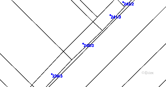 Parcela st. 240/3 v KÚ Nerad, Katastrální mapa