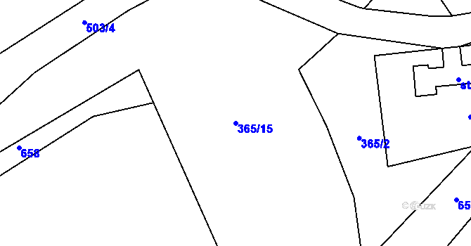 Parcela st. 365/15 v KÚ Neratov, Katastrální mapa