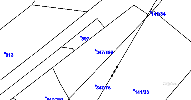 Parcela st. 347/199 v KÚ Neratov, Katastrální mapa