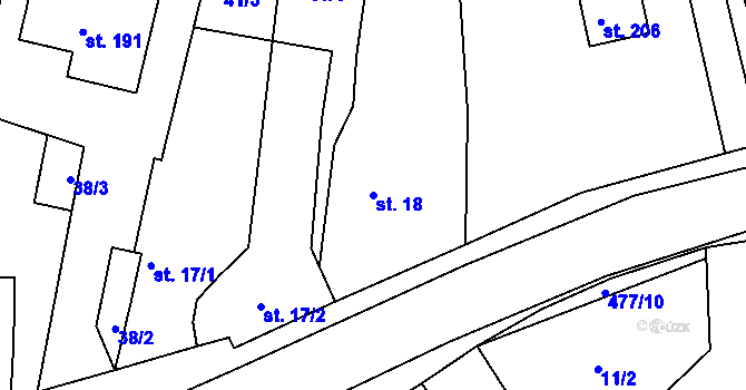 Parcela st. 18 v KÚ Neratov, Katastrální mapa