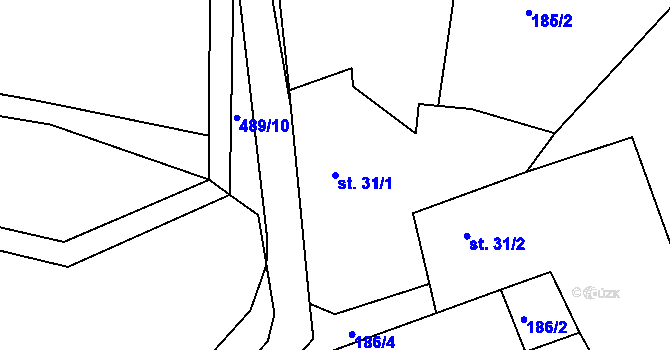 Parcela st. 31/1 v KÚ Neratov, Katastrální mapa